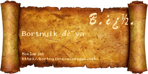 Bortnyik Éva névjegykártya